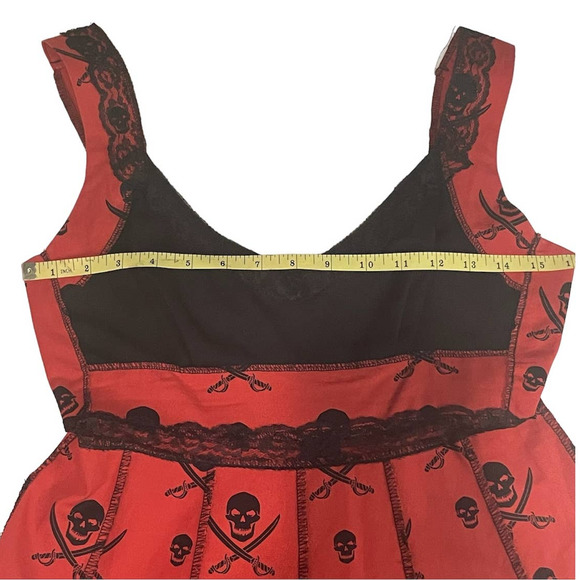Shrine Vintage Cocktail Dress Orange Pirates Print Size M - Picture 15 of 16